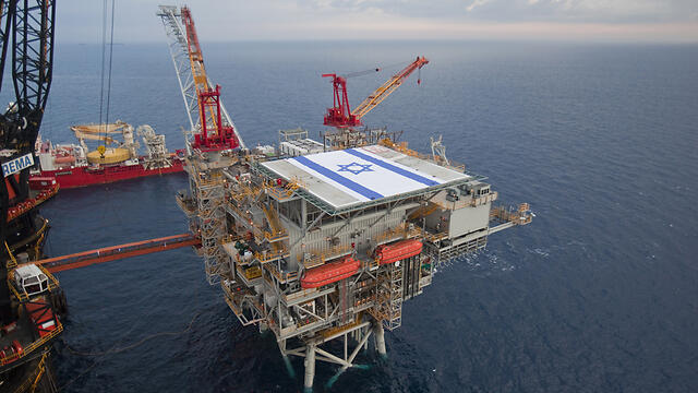 Yacimiento de gas Tamar de Israel en el mar Mediterráneo. 