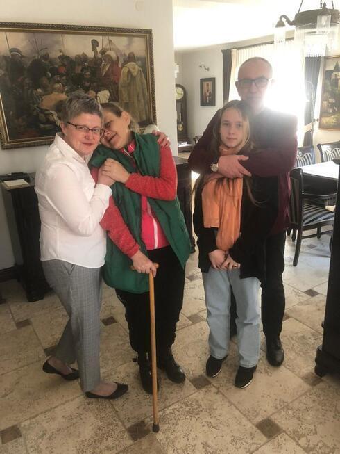 Elena y Ksenia con la delegación médica israelí.