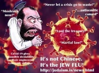 Propaganda antisemita que acusa a los judíos de propagar el coronavirus. 