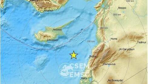 Terremoto frente a la costa de Líbano el domingo. 