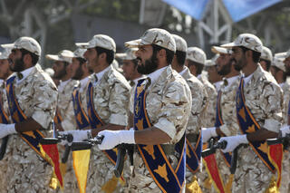 Fuerza Quds en un desfile militar en Irán. 