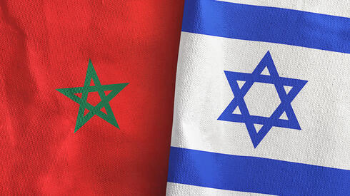 La bandera de Marruecos e Israel.