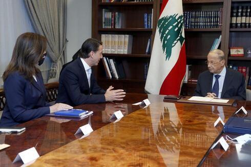 El mediador estadounidense Amos Hoschstein reunido con el presidente de Líbano, Michel Aoun, en octubre pasado. 