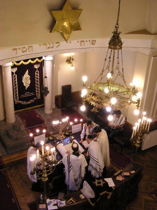 La Sucá de la sinagoga Shalom en Belgrado, Serbia. 