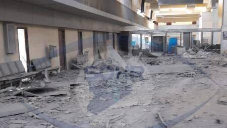 Algunos de los daños provocados en el aeropuerto en el supuesto ataque israelí. 