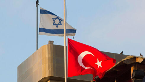 Las banderas de Israel y Turquía. 