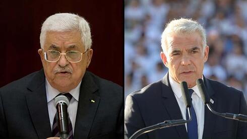 El presidente de la Autoridad Palestina Mahmoud Abbas y el primer ministro Yair Lapid. 