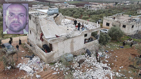 El recinto en la provincia siria de Idlib donde se escondía el alto dirigente del IS Abu Ibrahim al-Hashimi al-Qurayshi.