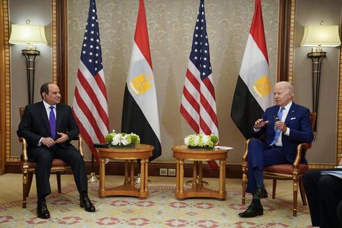 Joe Biden, durante la reunión bilateral que mantuvo con el presidente de Egipto, Abdel Fattah al-Sissi. 
