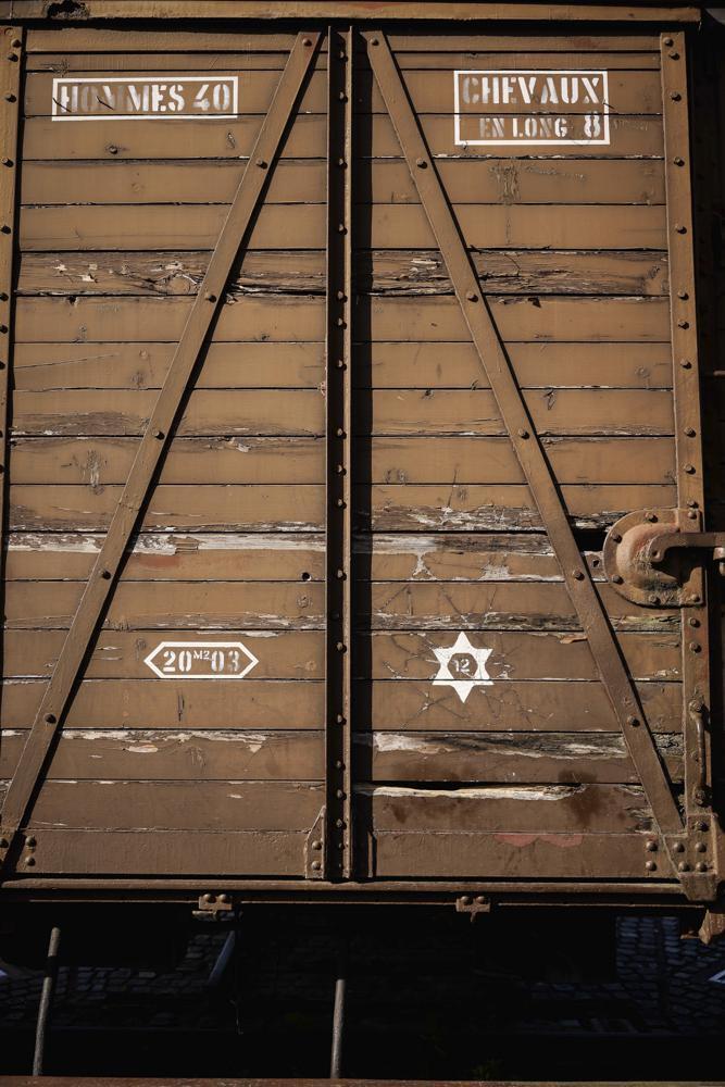Vagón de deportación de judíos ubicado en el Memorial de la Shoá de Drancy. 