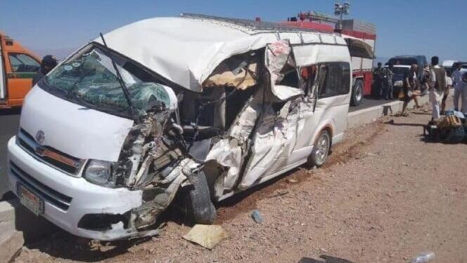 Lugar del accidente de carretera en el Sinaí.