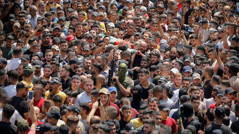 Funeral de un terrorista palestino en Cisjordania. 