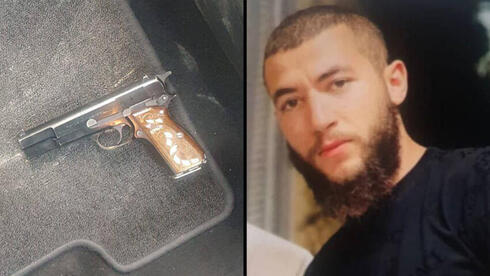 Amir Sidawi y el arma que usó para llevar a cabo el ataque cerca de la Ciudad Vieja de Jerusalem. 