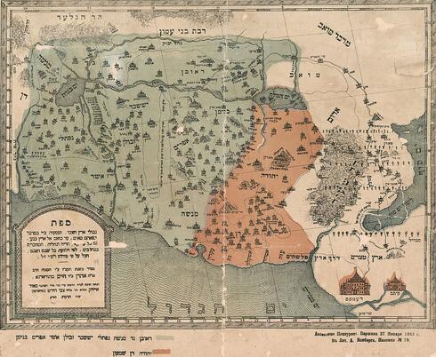 Un mapa de las tribus de Israel.