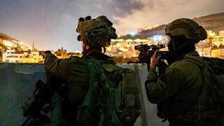 Fuerzas israelíes durante la actividad antiterrorista en Nablus. 