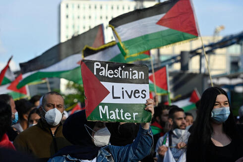 Manifestantes pro-palestinos en Berlín, el año pasado