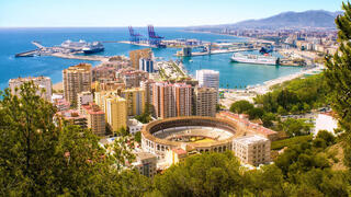 Vista aérea de Málaga. 