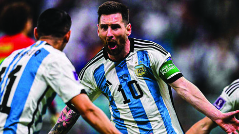 Messi festeja el primer gol contra México por la segunda fecha de la Copa del Mundo en Catar.