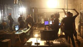Una escena en el set de filmación de la exitosa serie israelí, "Fauda". 