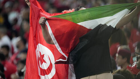 Bandera palestina en la Copa del Mundo. 