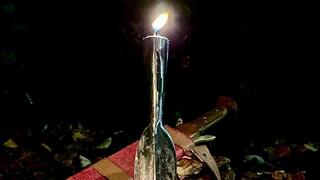 Punta de lanza utilizada como vela