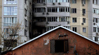 Edificio de Odessa dañado por un ataque ruso la pasada primavera