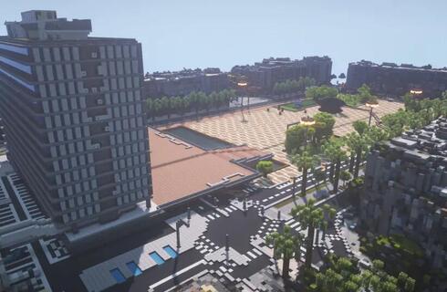 La Plaza de Rabin, en Tel Aviv, es el último gran monumento que se ha reproducido en "Minecraft" en uno de los grandes eventos de colaboración de Build Israel. 
