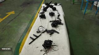 Restos de los drones suicidas que produjeron el ataque. 