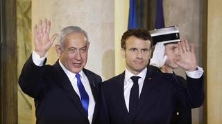 El primer ministro Benjamin Netanyahu y el presidente francés Emmanuel Macron.