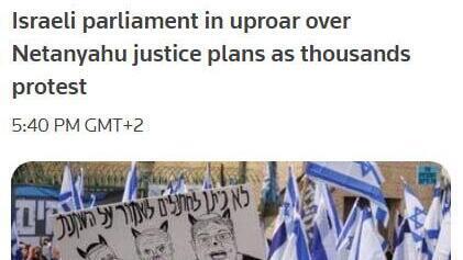 Portada de Reuters sobre la protesta en Jerusalem.
