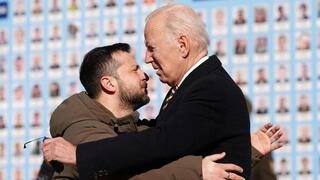 Biden y Zelenski en Kiev. 