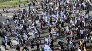 Protesta masiva en Tel Aviv. 