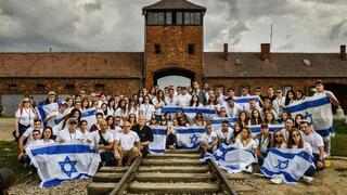 Estudiantes israelíes en Polonia. 