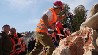 Un simulacro de terremoto del Comando del Frente Nacional en el norte de Israel. 