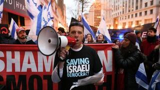 Manifestación en Nueva York contra las reformas de Netanyahu.