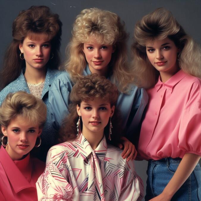 La IA reinventa los peinados de los '80. 