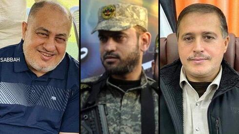 Khalil Bahtini, Jehad Ghanam, Tareq Izzeldeen, comandantes de la Jihad Islámica abatidos en la operación israelí.