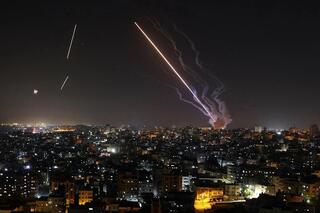 Lanzamiento de cohetes desde Gaza. 