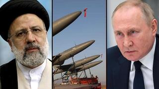 Los presidentes de Irán, Ebrahim Raisi, y de Rusia, Vladimir Putin. Los ingenieros rusos encaran la producción de drones a gran escala. 