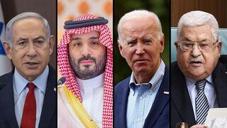 Benjamin Netanyahu, Mohammed bin Salman, Joe Biden, Mahmoud Abaas.