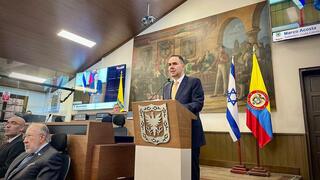 Gali Dagan, embajador de Israel en Colombia, durante su discurso.