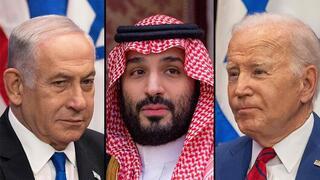 El primer ministro israelí, el príncipe heredero saudí y el presidente estadounidense.