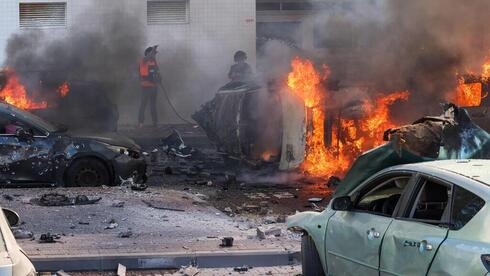 Cohetes que cayeron en Ashkelon. 