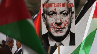 Manifestantes contra Israel en Sydney, Australia.