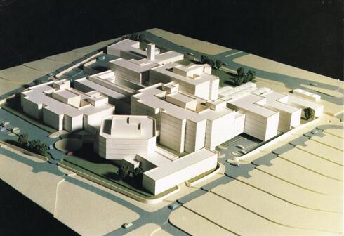 Maqueta del Hospital de Shifa, en Gaza. 