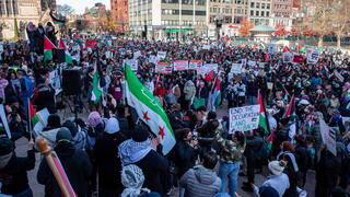 Marcha pro-palestina en Boston, Estados Unidos.