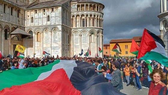 Manifestación pro palestina en Italia.