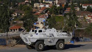 Fuerzas de paz de la ONU a lo largo de la frontera entre Israel y el Líbano