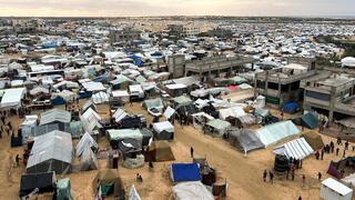 Campamento de desplazados palestinos en Rafah. 