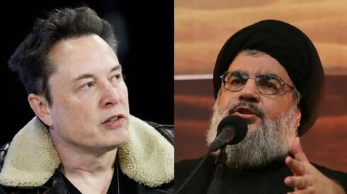 Elon Musk y Hassan Nasralá, secretario general de Hezbolá. 
